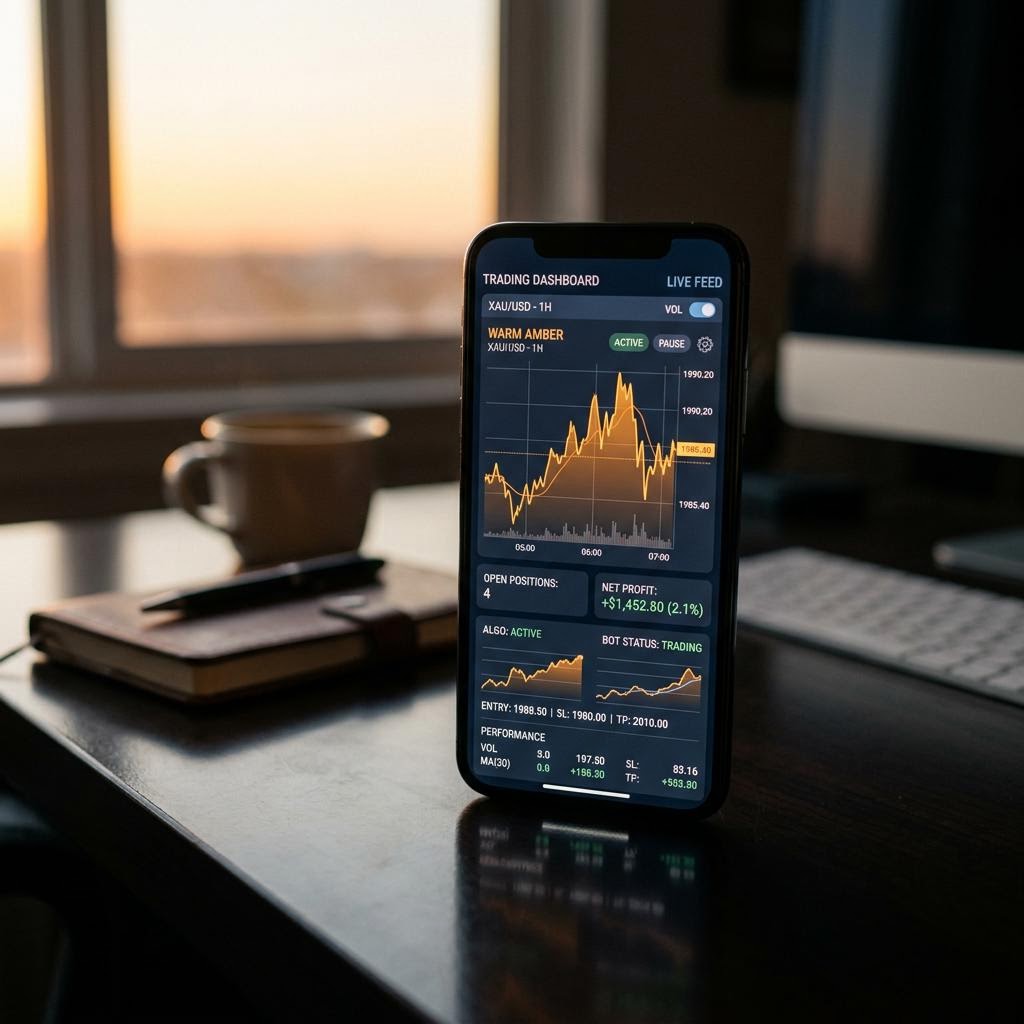 Lambyield AI crypto trading platform op smartphone